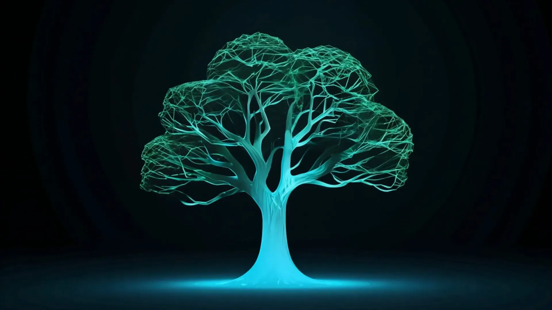 Cyber Tree Nexus Futuristic Life Network Background